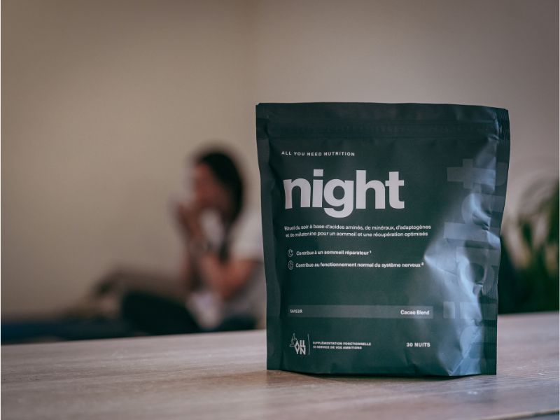Produit NIGHT d'ALL you need nutrition, supplément pour un sommeil réparateur